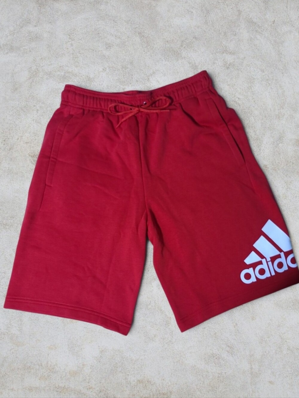 NWT Adidas Men’s Must Haves Badge of Sport French Terry Shorts Red Size S